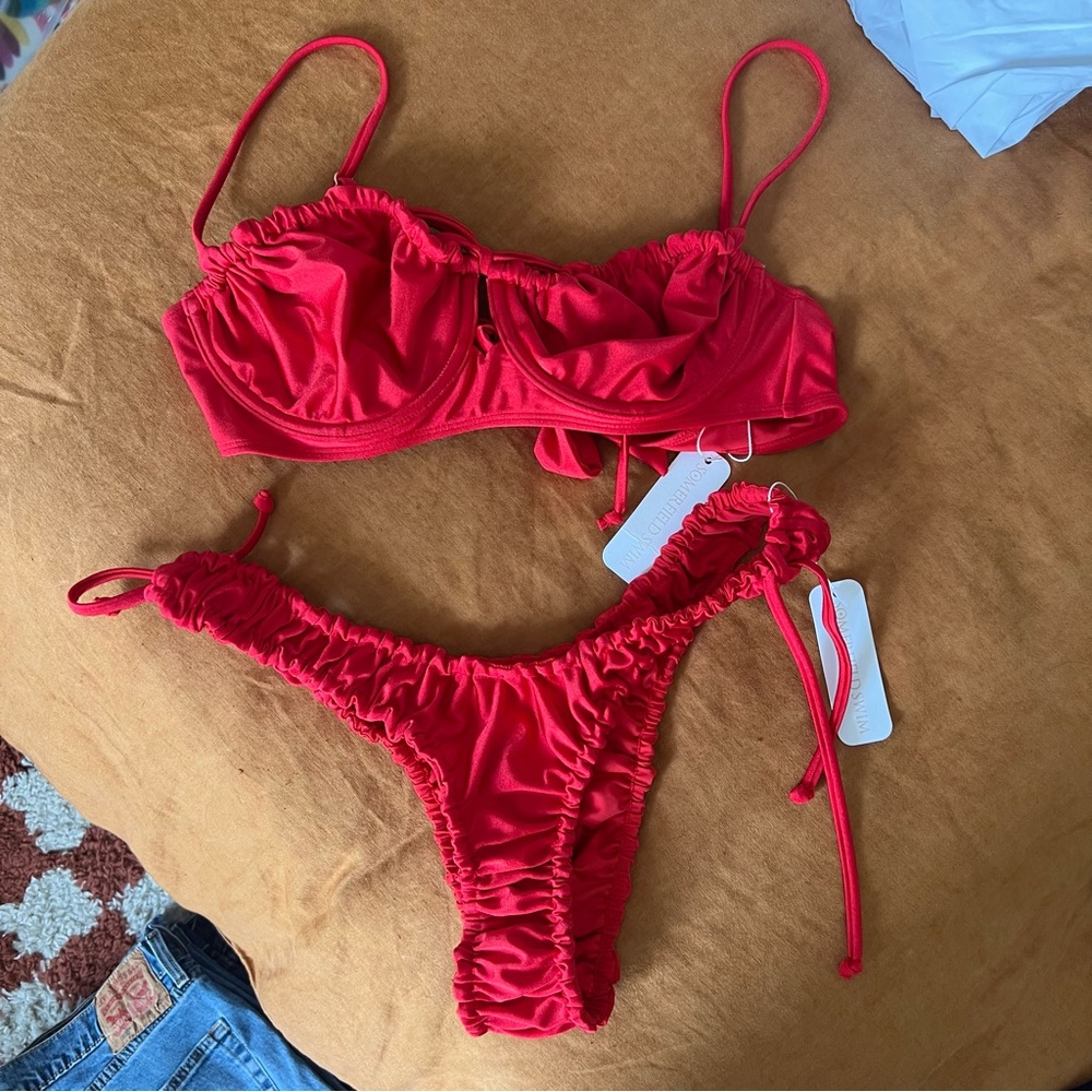 Sommerfield Swim Cabrita Top & Wanda Bottom in Poppy, Size Large